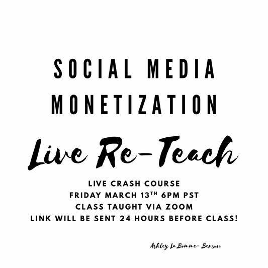Social Media Monetization Live Crash Course (Re-Teach)
